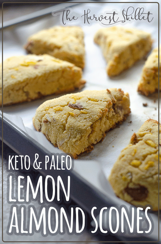 These lemon almond scones make a delicious breakfast baked good! Paleo, low-carb, keto, gluten-free, grain-free.