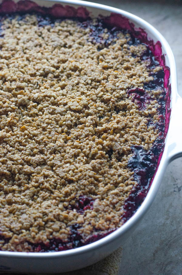 This Paleo blueberry crumble is the perfect dessert for when you have a surplus of blueberries from the garden. Gluten-free, dairy-free, vegan.
