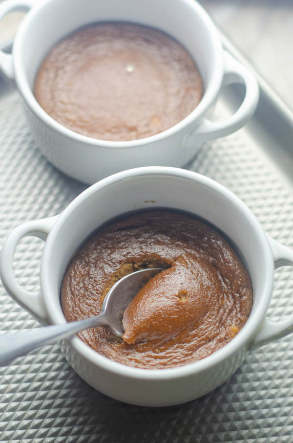 A delicious fall treat, this creamy pumpkin custard for two is a simple dessert to make. Paleo, low-carb, dairy-free.
