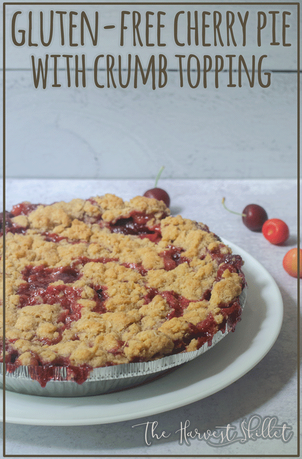 If you're looking for an INCREDIBLE gluten-free cherry pie with crumb topping, then you have come to the right place! This recipe is super quick and takes delicious to a whole new level.
